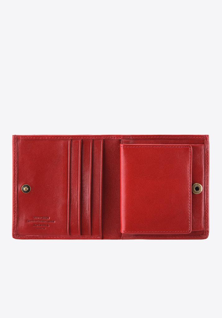 Wittchen Women's Leather Wallet With Coat Of Arms, Snap-On, Red, Natural Leather