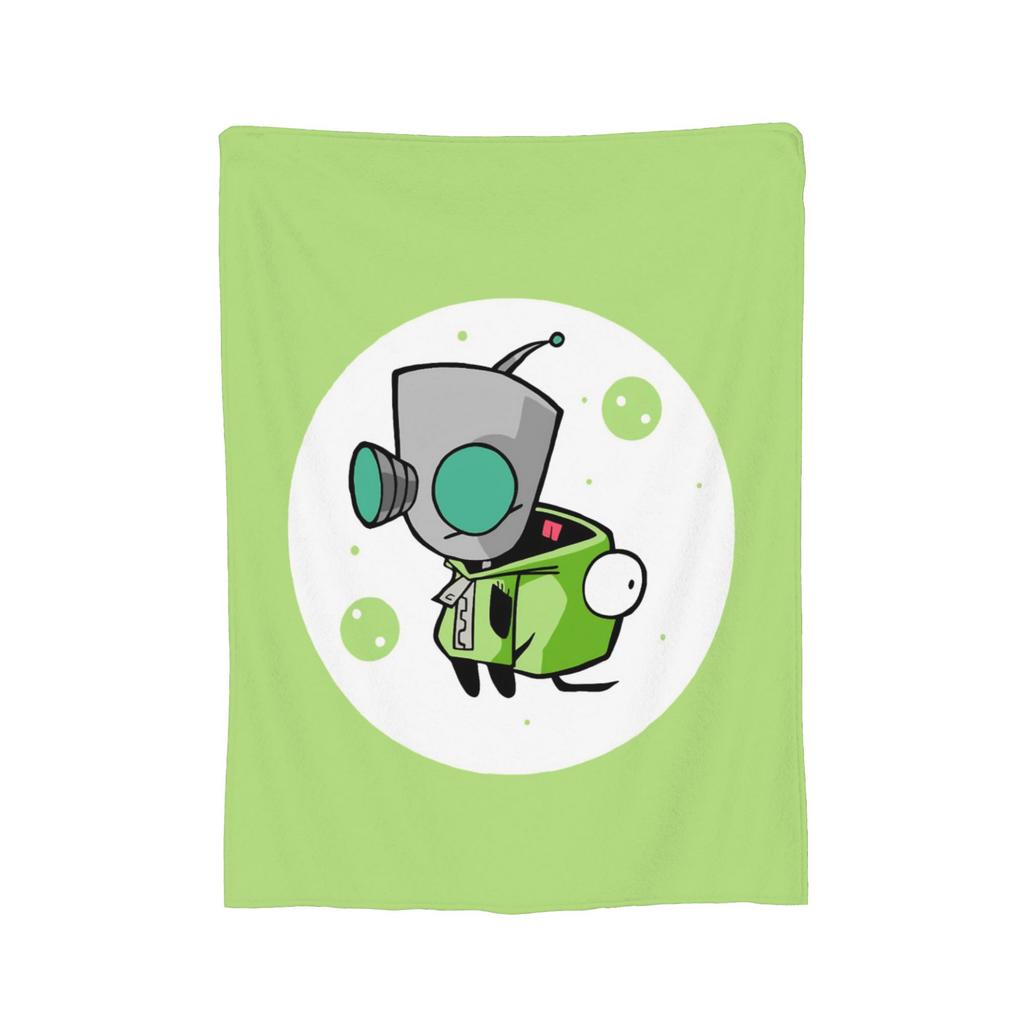 Invaders Zim Cartoon Blankets Flannel All Season Multi-Function Soft Throw Blanket For Bed Bedroom Bedspread