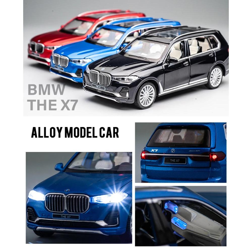 1/32 BMW X7 SUV Alloy Toy Car Model Wheel Steering Sound and Light Children's Toy Collectibles Birthday Gift