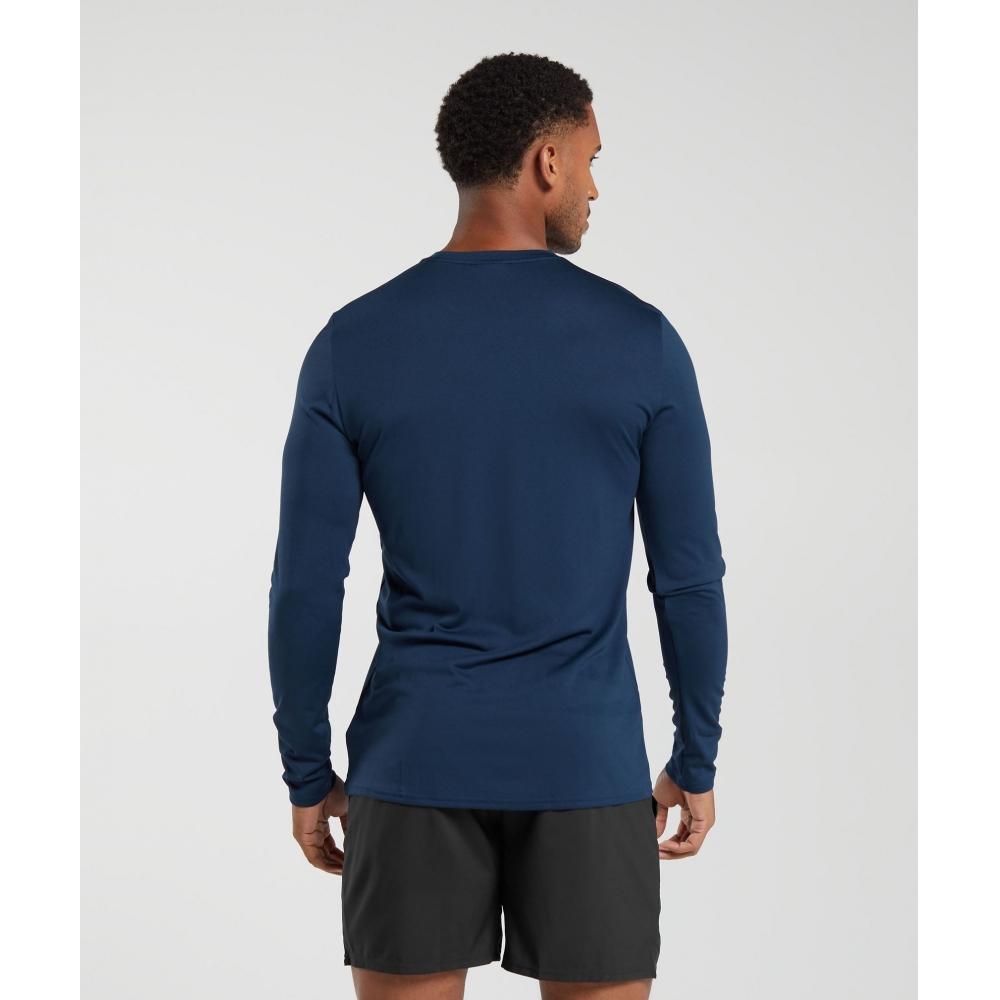 Gymshark Arrival Long Sleeve T shirT Navy A2a1h Ubcy