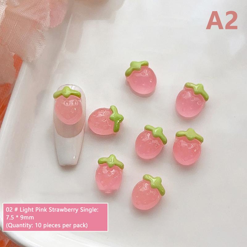 10 ks Pryskyřičné Mini Třešně Jahody Nail Art Ploché Zadní Kamínky Figurky Scrapbook DIY Šperky Dekor Řemesla