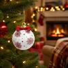 Christmas Tree Decorations Set Red White Balls, Wooden Ball Shape Hanging Ornaments, Snowflake Reindeer Ornaments Santa Designs, Festive Winter