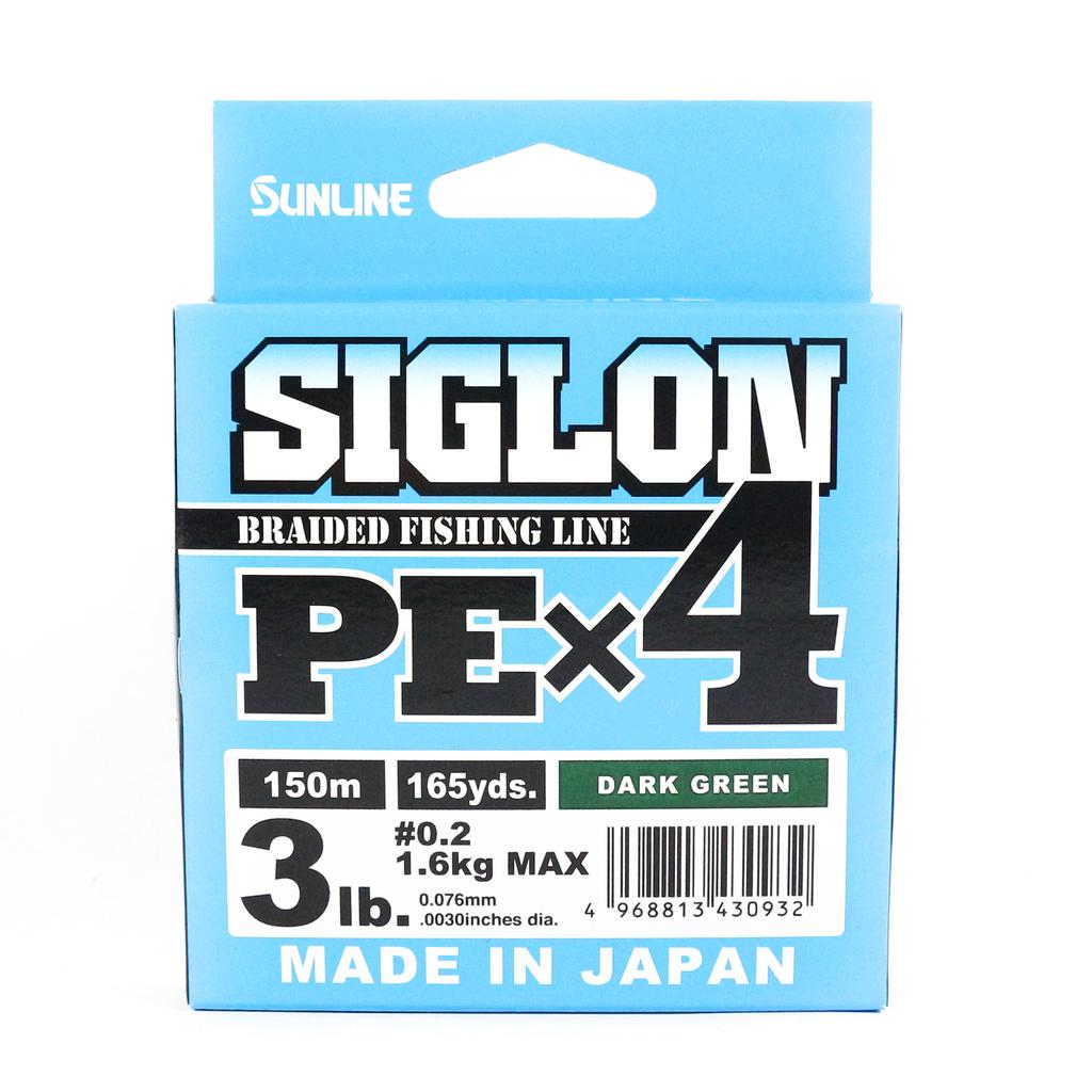 Sunline P.E Line X4 Siglon 150M P.E 0.2 3LB Dark Green (0932)