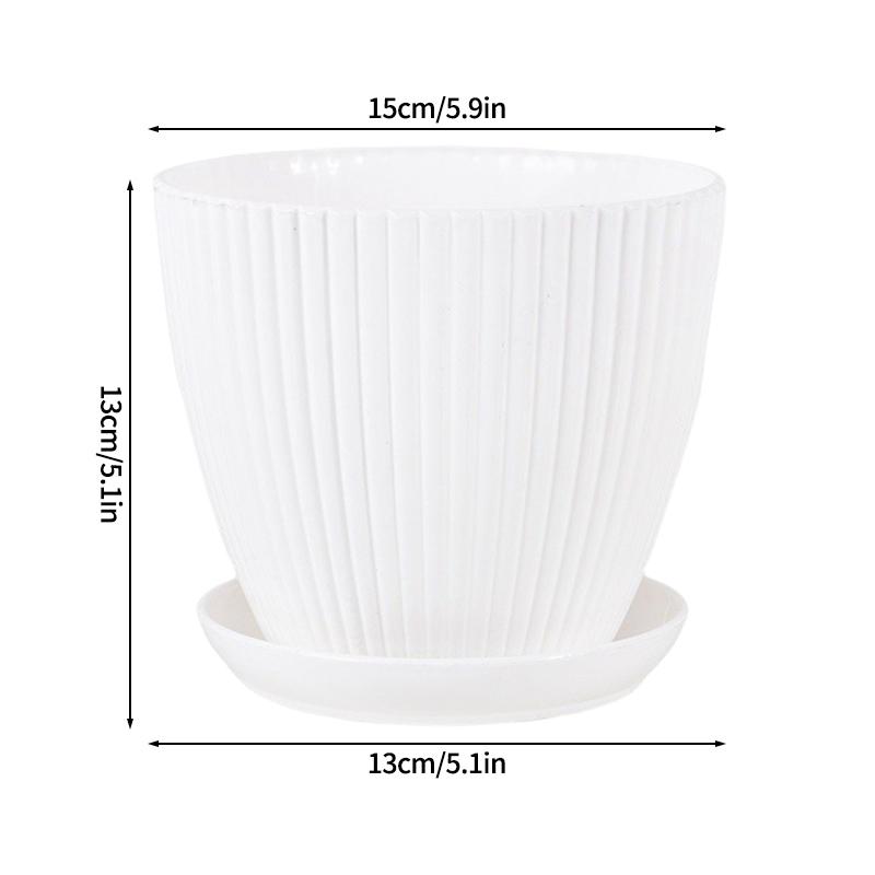 Plastic Flowerpot Indoor Outdoor Planter Flower Pots for Plants with Tray Home Decoration Potted Plant Holder Gardening Supplies