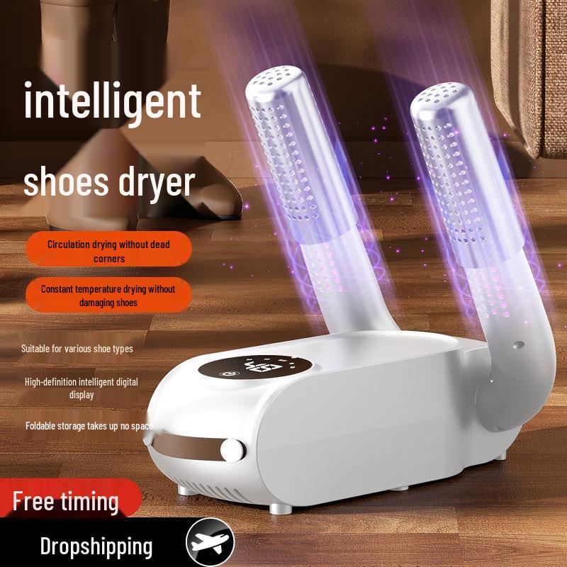 Secador de Sapatos Compacto Inteligente com Temporizador e Design Dobrável