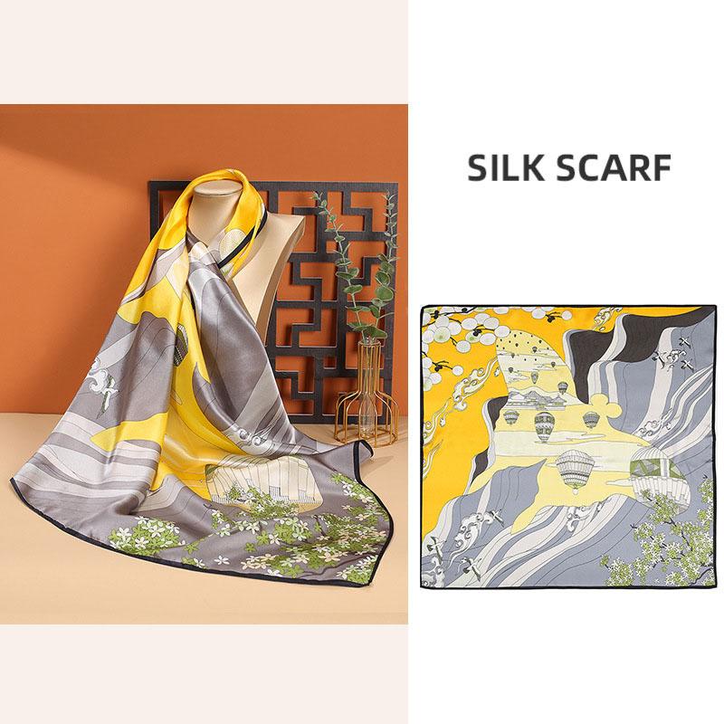 88x88cm 100% Maulbeerseide Köper Schal Luxuriöses Übergroßes Quadratisches Tuch Elegantes Damen-Tuch für Frühling Sommer Herbst