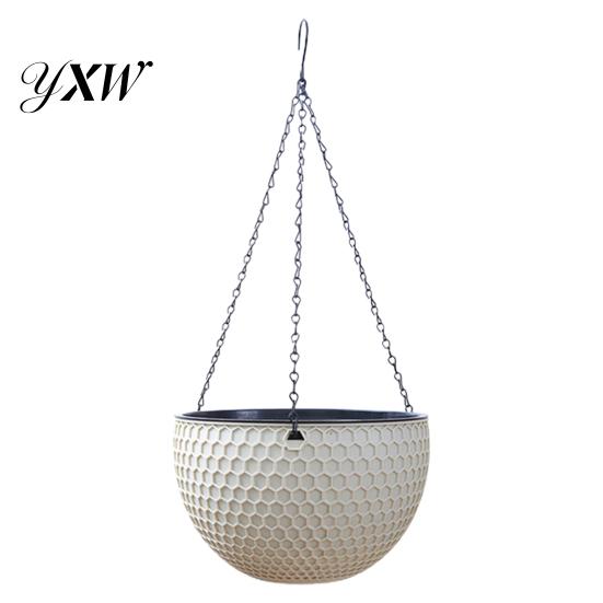 Flower Hanger Hanging Basket Imitation Honeycomb Self Water Absorption Plant Pot Waterproof Outdoor Resin for Garden
