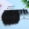1Meter Real Pink Ostrich Feather Fringe 8-10CM Fluffy Feather Tassel Trim for Clothing Sewing DIY Dress Decoration Accessories
