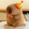 Adorable Capybara Plush Toy with Party Hat & Bow Tie – Soft Stuffed Animal for All Dog Breeds, Perfect Indoor Play Companion