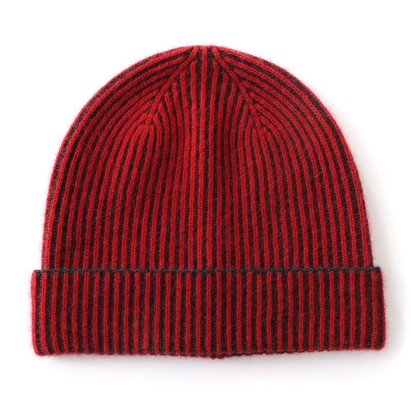 Source origin autumn and winter classic cashmere hat men's and women's ingot needles solid color warm simple knitted headhat