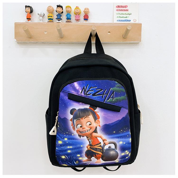 

School bag new Nezha bag cute cartoon trend children s school bag men and women 2-6 years old casual school bag фіолетовий