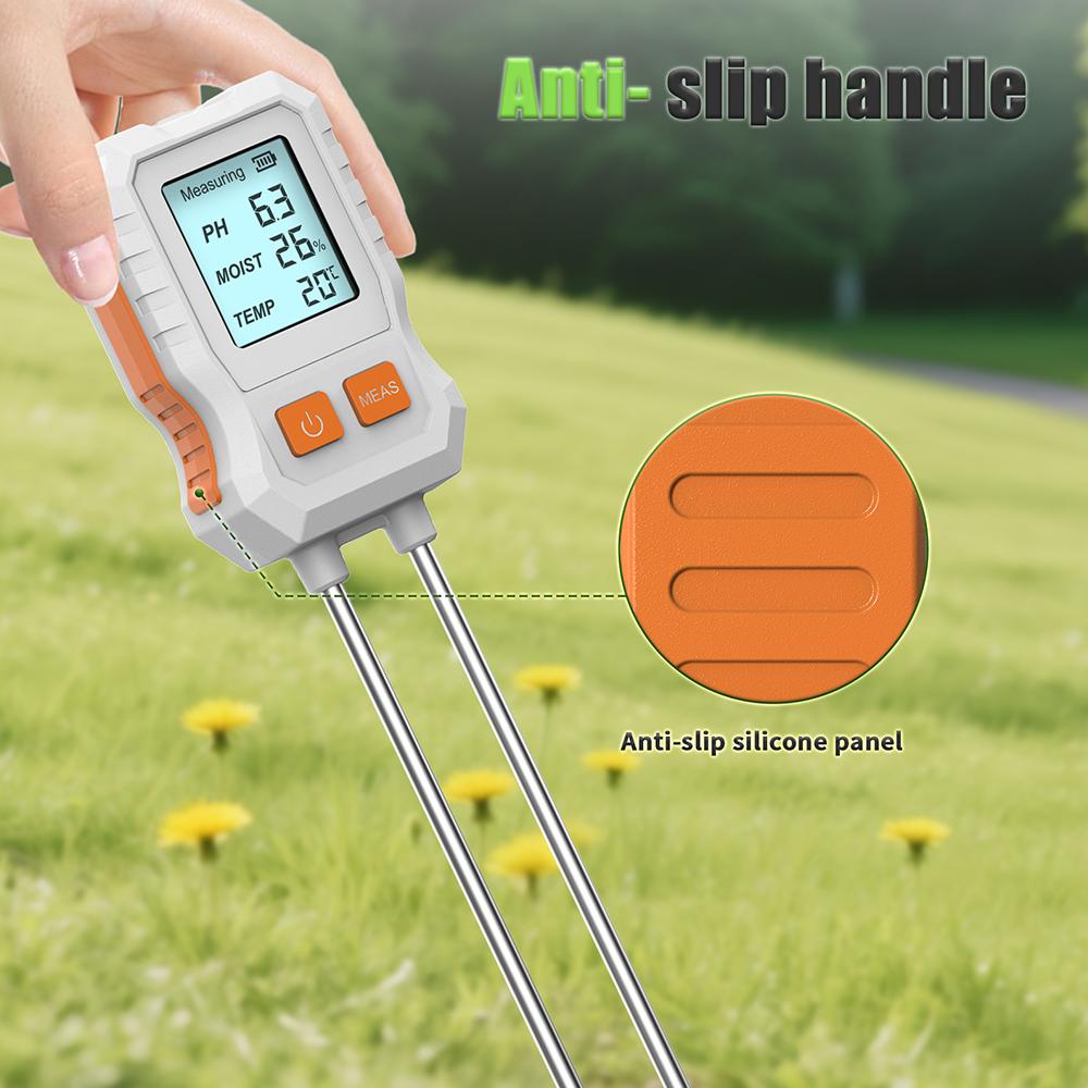 PH/Moisture/Temperature 3 in 1 Digital LCD Soil Tester Backlight Soil Detector for Plants Garden Lawn Farm Soil Moisture Meter