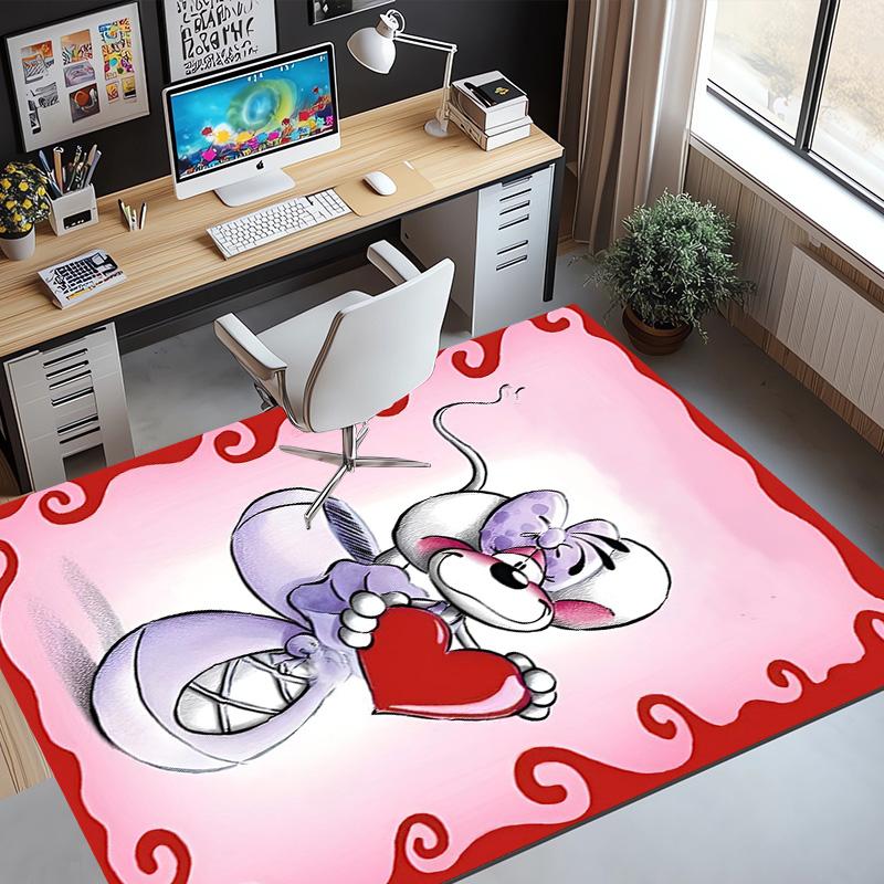 Diddl Pattern Rug, Indoor/Outdoor Mat, for Picnic, Gameroom, Bedroom, Office, Living Room, Home Decor Carpet, Birthday Gift