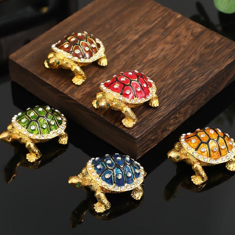 Artistic Turtles Jewelry Organizers Metal Crafted Decorative Container For Necklaces Rings Tabletop Display