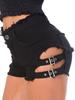 648# Women's High-Waisted Ripped Denim Shorts - Summer Nightlife Style