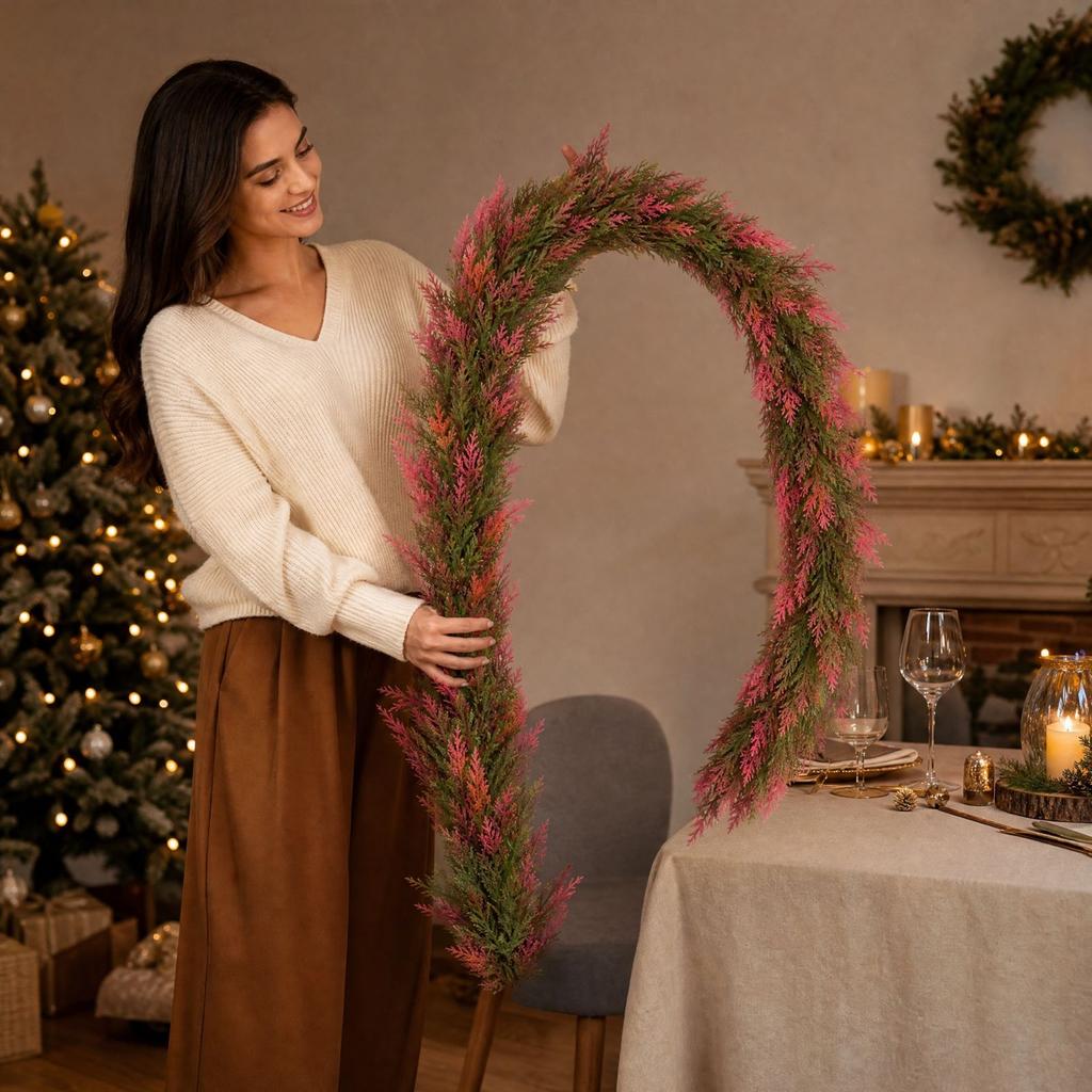 Artificial Garland 1.8M Hanging Green Plant Look for Christmas Fall Home Wall Decor