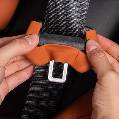 2Pcs Anti-Scratch Rubber Seat Belt Buckle Cover, Clip Protection for SUV Sedan Universal Fit