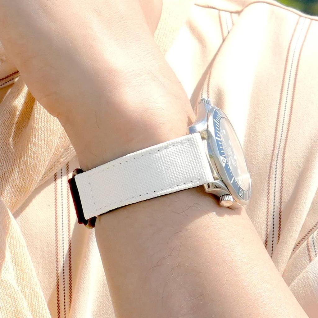 Rouen Recycled Plastic Ultrasuede Cassis Watch U1052D25 Strap, 22mm, White,