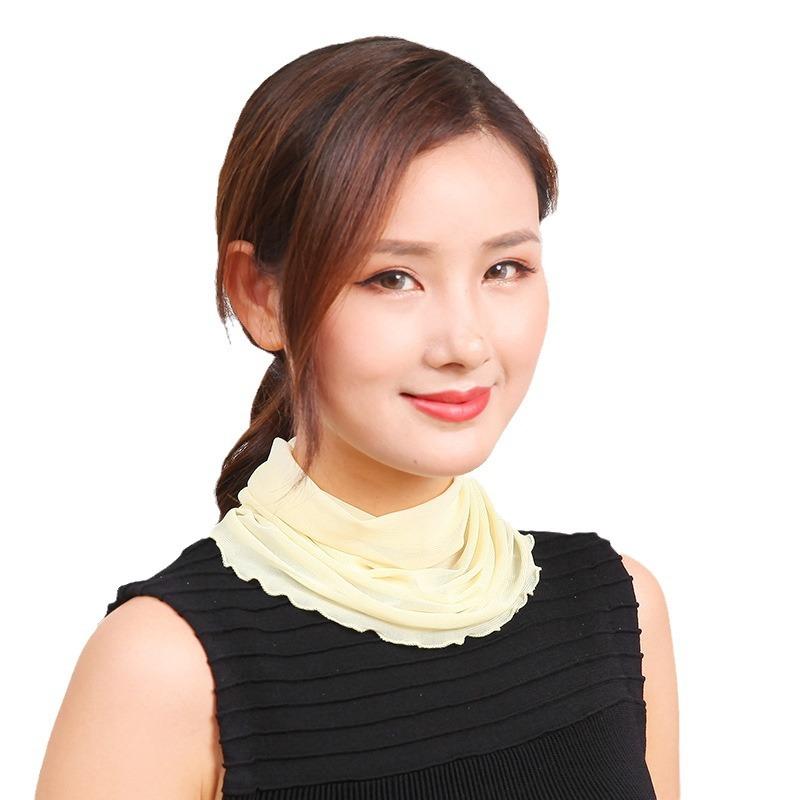 Eșarfă de mătase pentru femei, eșarfă de mătase mică, eșarfă de gât și cap acoperitoare pentru femei, guler fals, primăvară și toamnă, cald și versatil, simulare a coloanei cervicale