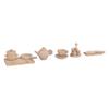 Kids Kitchen Utensils Playset Mini Wooden Teapot Cups Simulation Kitchen Pretend Play Toys
