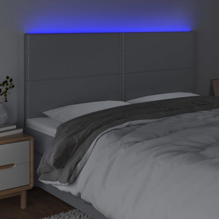 VidaXL LED Headboard Bedroom Furniture Double Bed Accessory Head of Bed Frame Interior Light Grey 3122298