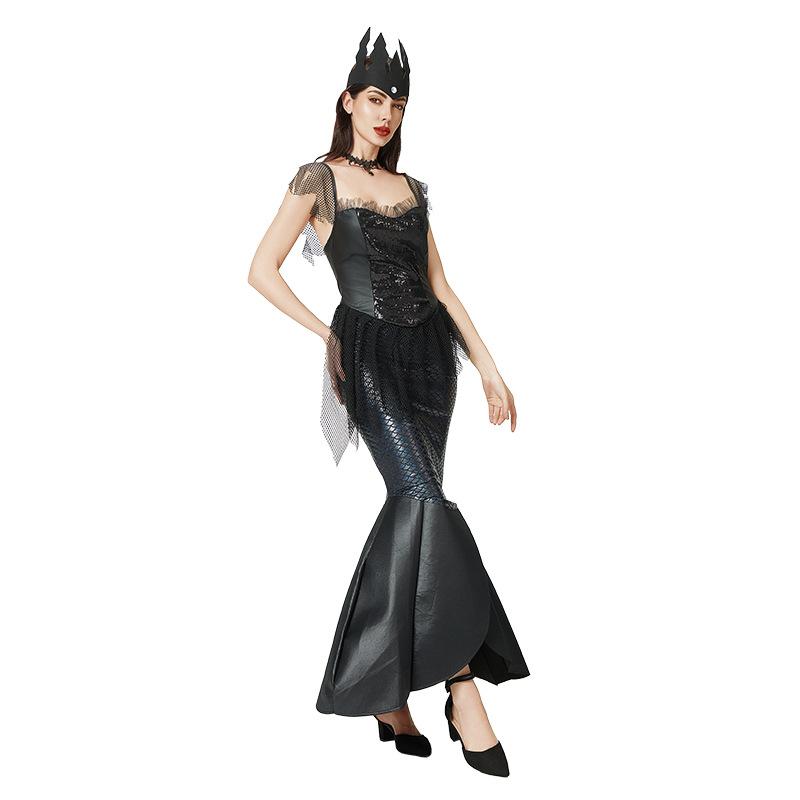 Halloween costume sequined mermaid princess costume performance stage costume dark elf sexy dress