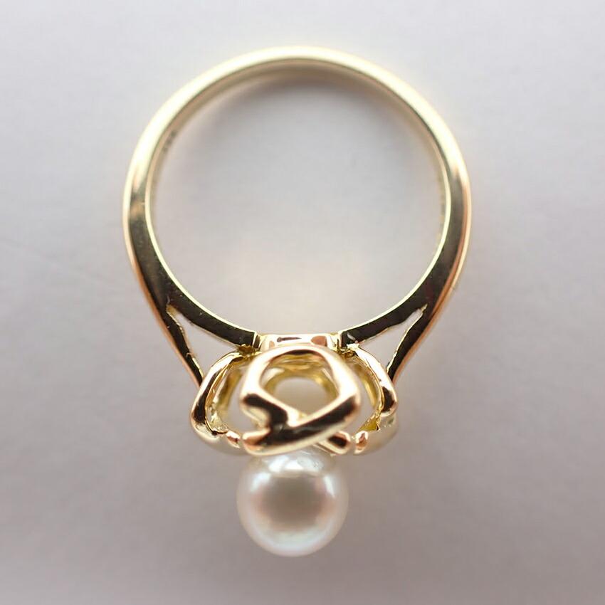 [Pre-owned] TIFFANY / Tiffany / 750YG / Akoya Pearl / Signature Ring / Size 6 / j53-2