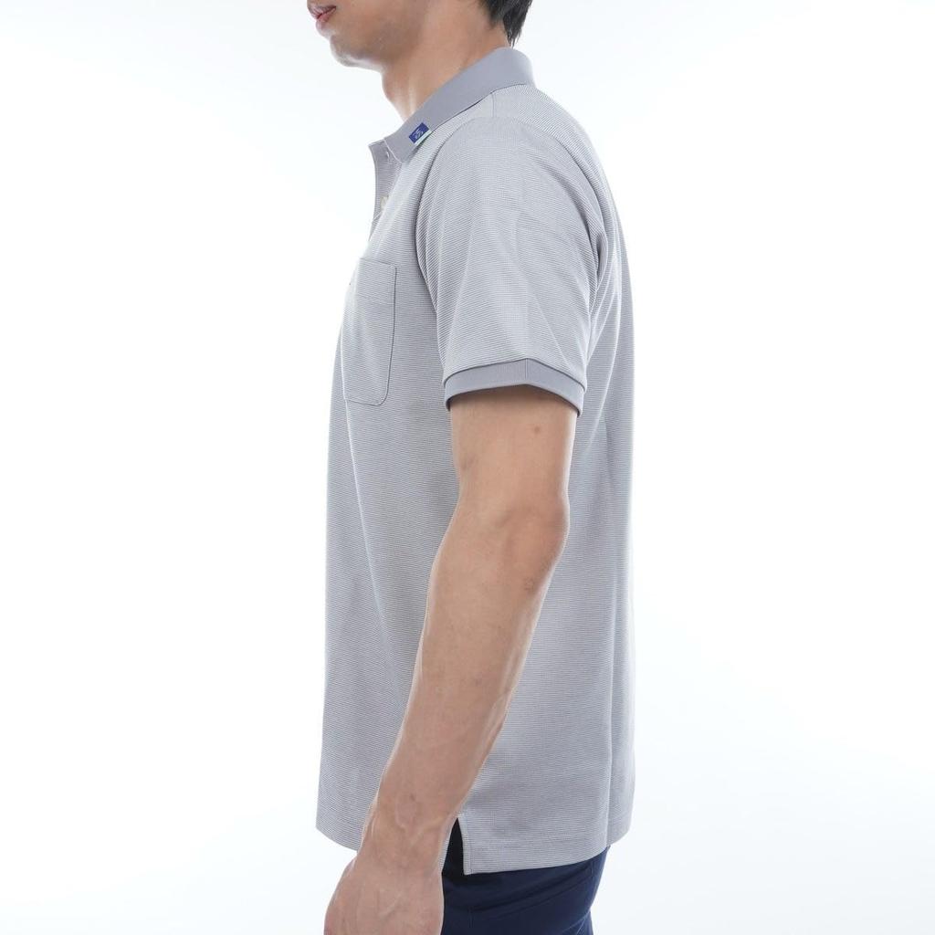 Munsingwear MG5SHS22M Short Sleeve Collared Polka Dot Pique Polo GY00 Men's Shirt, Moisture-Wicking, Quick-Drying, Sunscreen, Golf, (Gray)