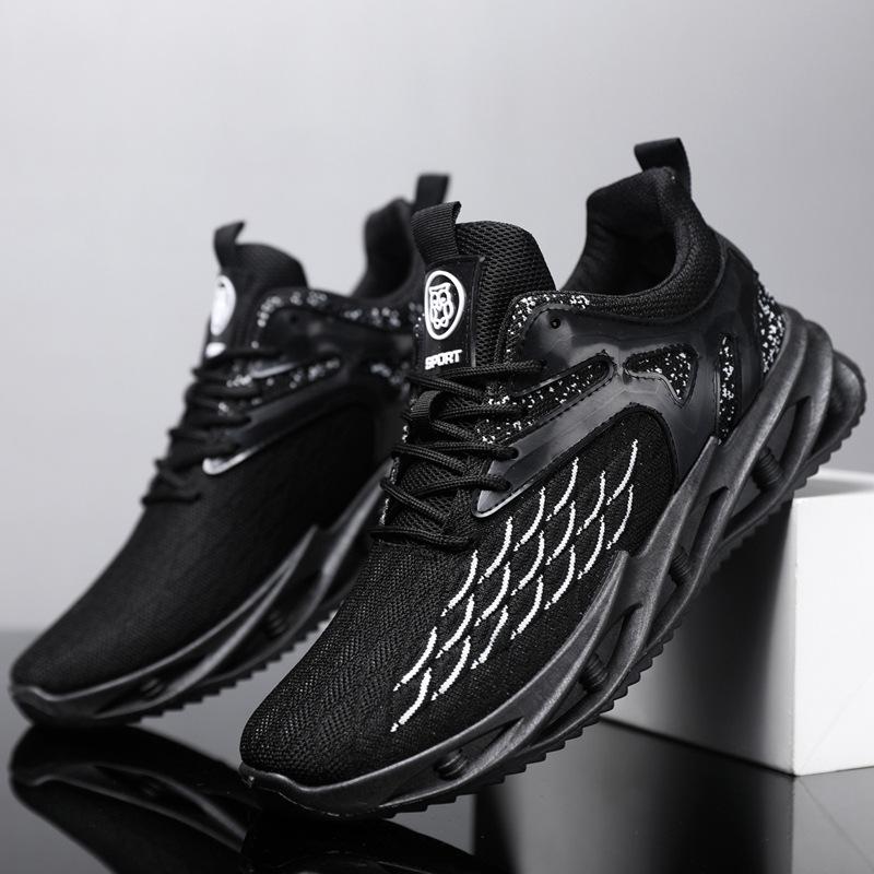 Foreign trade men's shoes 2025 new men's sports shoes blade thick sole casual fish scale mesh breathable running shoes