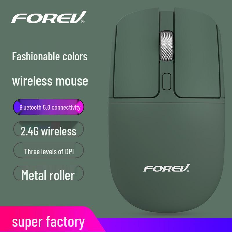FV-386 Dual Mode Silent Metal Mouse: Wireless 2.4G + Bluetooth for Laptop/Desktop