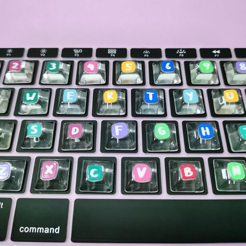 Transparency Keyboard Height Adjuster Keycap Stickers Featuring Letters And Number Characters For Office Use
