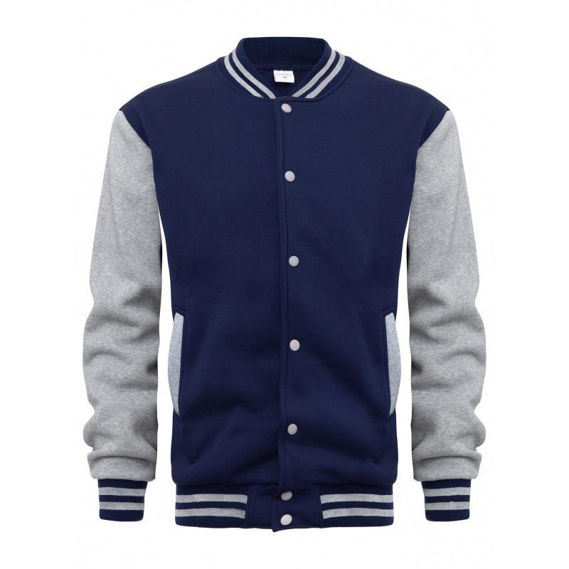 Mens Spring and Autumn Jackets Coats Baseball Collar Striped Patchwork Fashion Clothing Trends Slim Fit