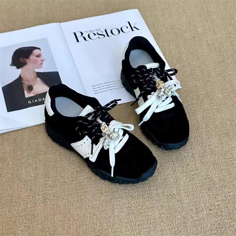 Small thick-soled German training shoes women's 2025 new spring and autumn season height increase casual sports shoes retro dad shoes