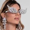Vintage Crystal Eye Frame Light Luxury Exaggerate Eyeglasses Face Eyewear Decoration Banquet