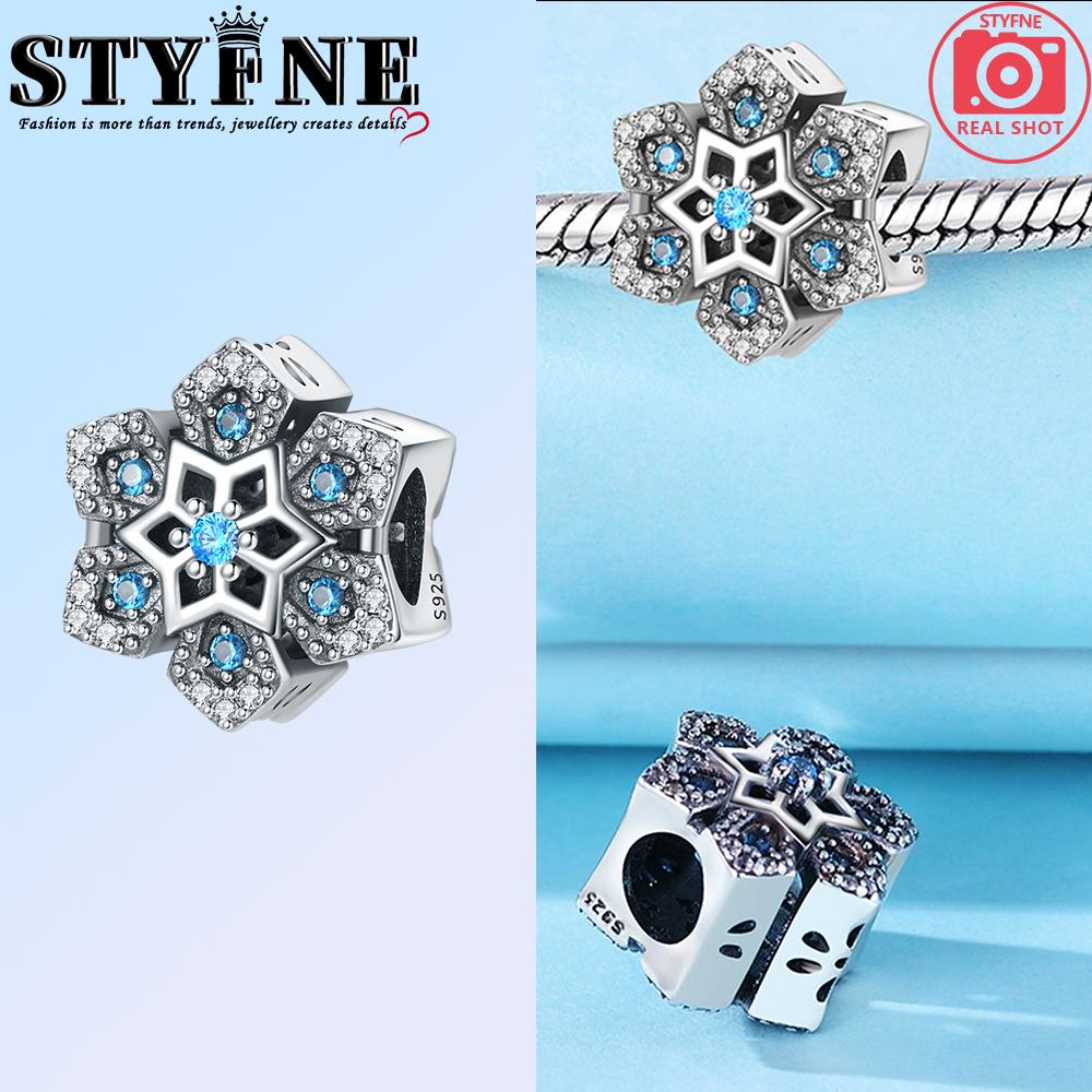 Copper Blue Snowflake Snowman Cat Charm Pendant Beads Fit Original Bracelet For Women Valentine Day Jewelry Gifts