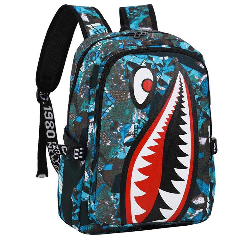 New Primary School Children's Schoolbag Shark Personalized Pattern Printing Lightweight Leisure Bag Simple Backpack