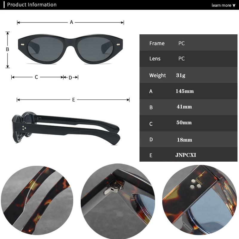 Vintage Cat Eye Sunglasses Women Fashion Leopard Blue Gradient Shades UV400 Men Trending Rivets Punk Sun Glasses