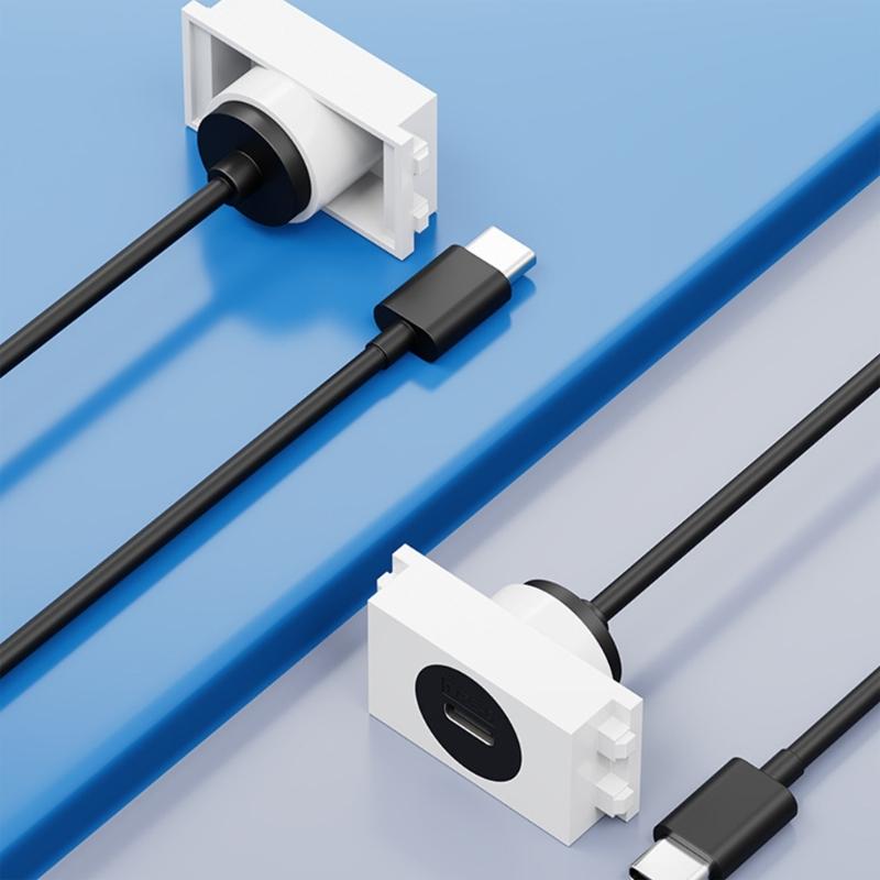 Waterproof USB C Panel Mount Cable Plug And Play Support Fast Charging &Data Transmission For Various Electronics