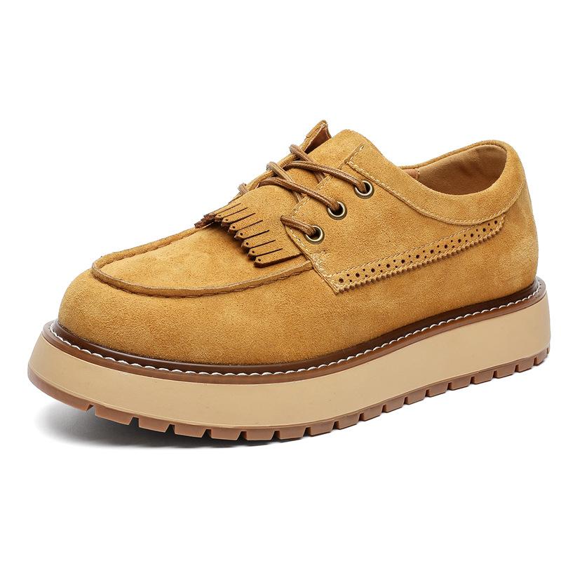 

Модные мужские туфли для свадебного платья на платформе с кисточками и шнуровкой, оранжевые резные броги из коровьей замши, кроссовки, мужская обувь 270 оранжевый