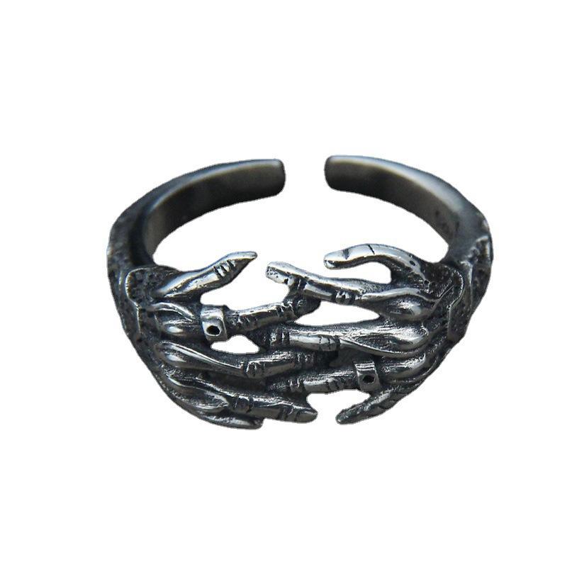 Hand of Power Interlocking Open Adjustable Devil's Finger Ring Gothic Punk Ring