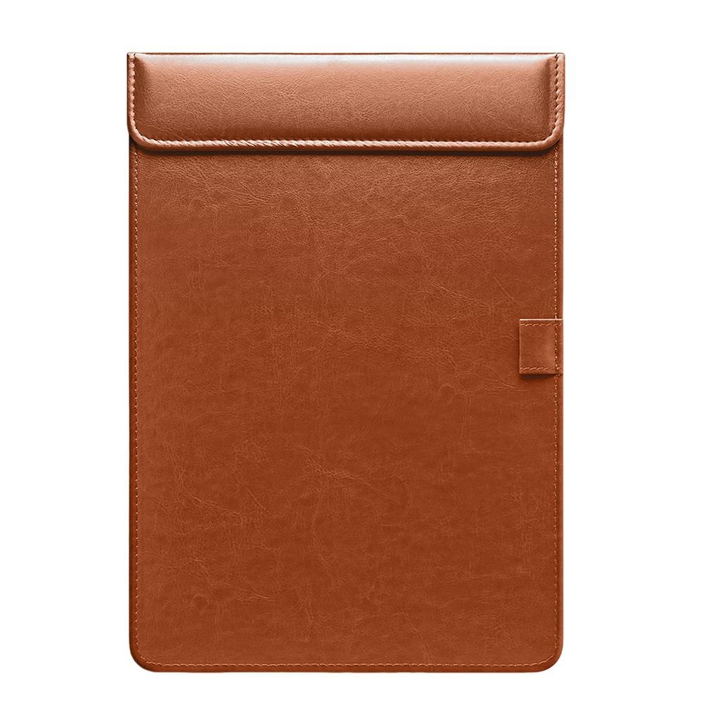 PU Leather Signature Writing Pad Magnetic Absorption Clip Board Writing Clipboard  School Office Brown 01