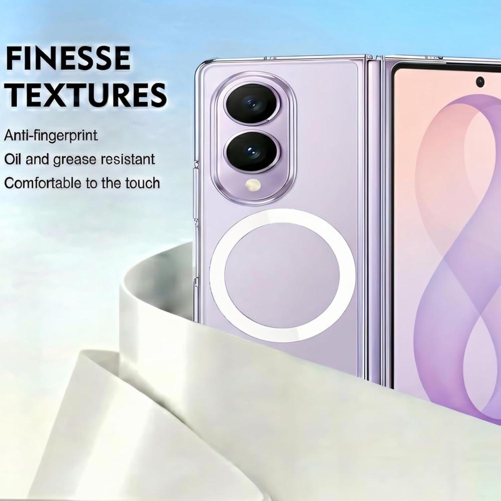 Luxury Transparent for Magsafe Magnetic Wireless Charging Phone Case for Samsung Galaxy Z Fold 8 Ultra 8 Screen Protector Cover