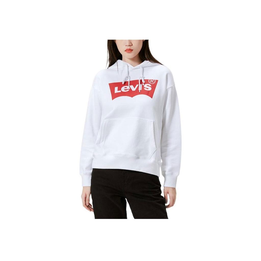 Levis FW22 Solid Logo Print Hoodie Women Hoodies White A4959-0007