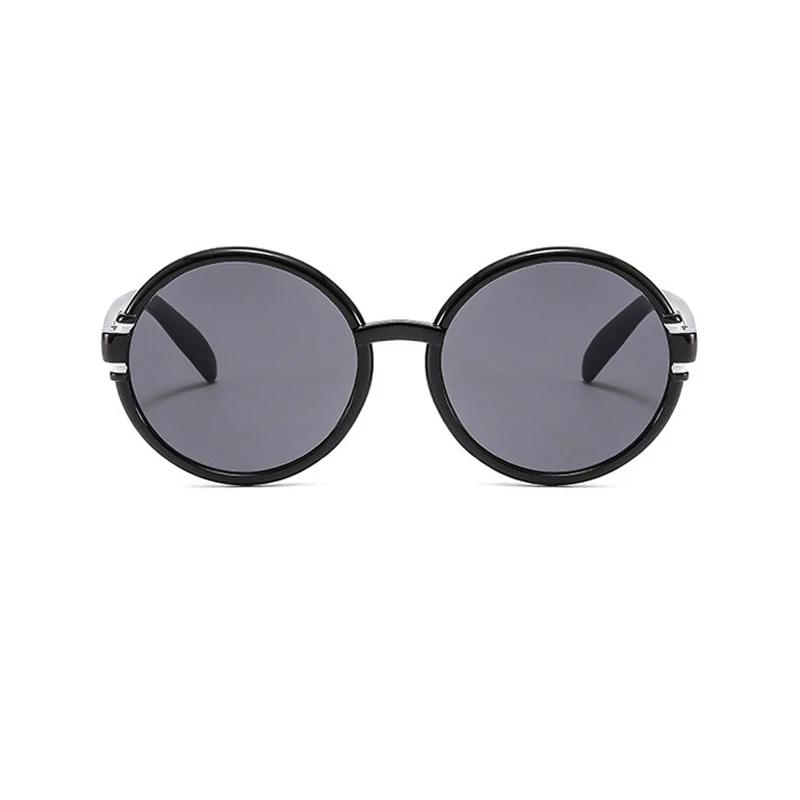 Retro Round Sunglasses Men Women Brand Designer Plastic Frame Oversized Sun Glasses Trendy White Brown Gradient Eyewear Shades