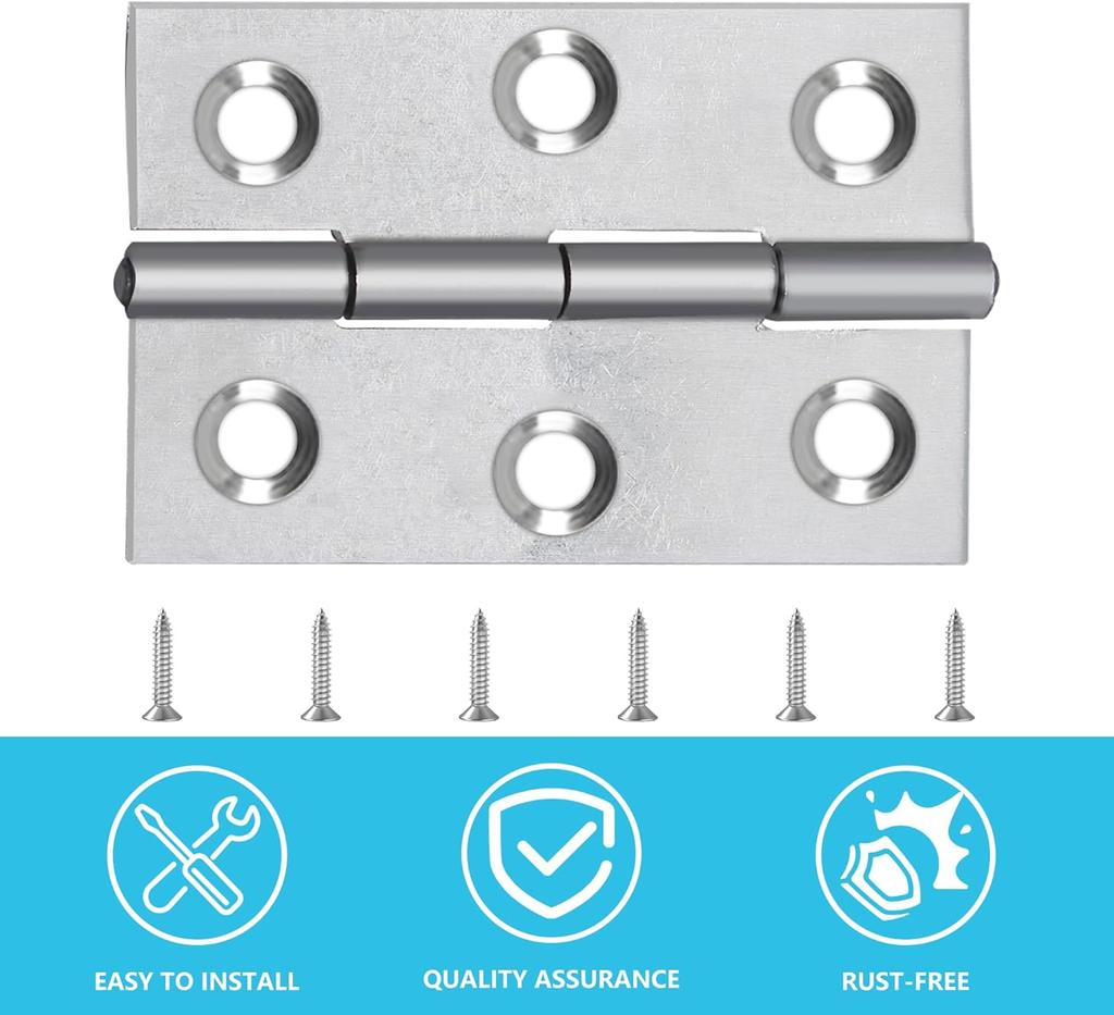 20 2-inch metal hinges with 120 screws suitable for doors and windows gift boxes cabinets and manual DIY.