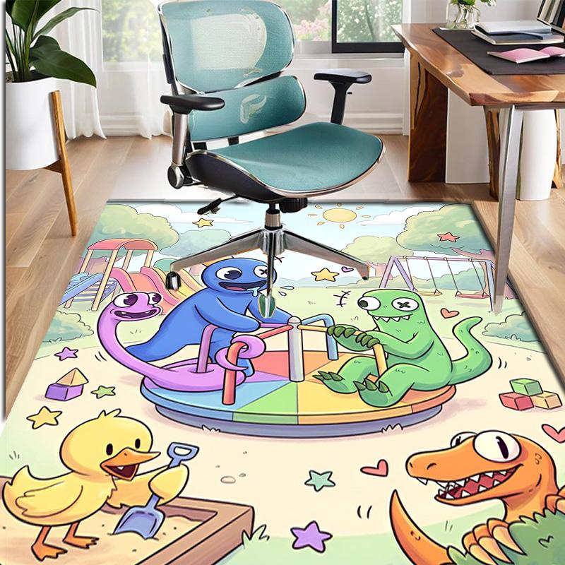 Game Rainbow Friends Pattern Rug, Indoor/Outdoor Mat, for Picnic, Gameroom, Bedroom, Office, Living Room, Home Decor Carpet, Birthday Gift