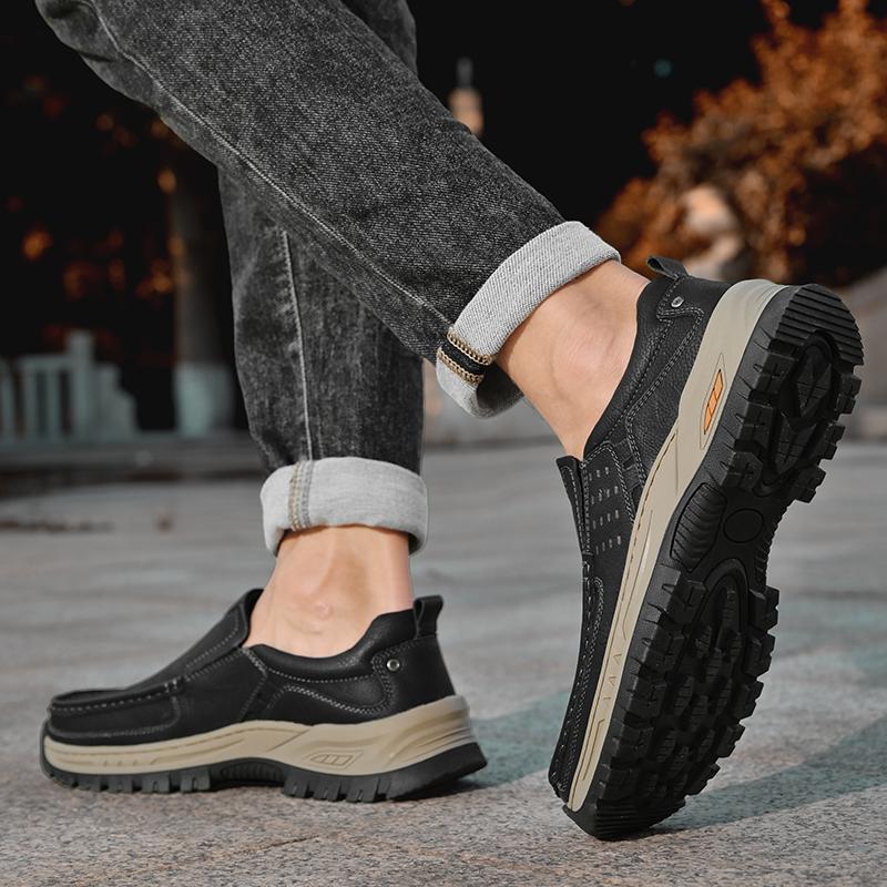 Handmade Shoes Genuine Leather Casual Shoe for Men Flat Platform Walking Outdoor Footwear Loafers
