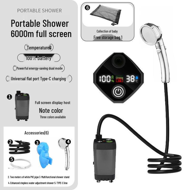 Portable Electric Shower Head Set for Outdoor and Home Use