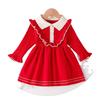 Children's Long Sleeve Knitted Princess Dress with Turn-Down Collar for Spring and Autumn