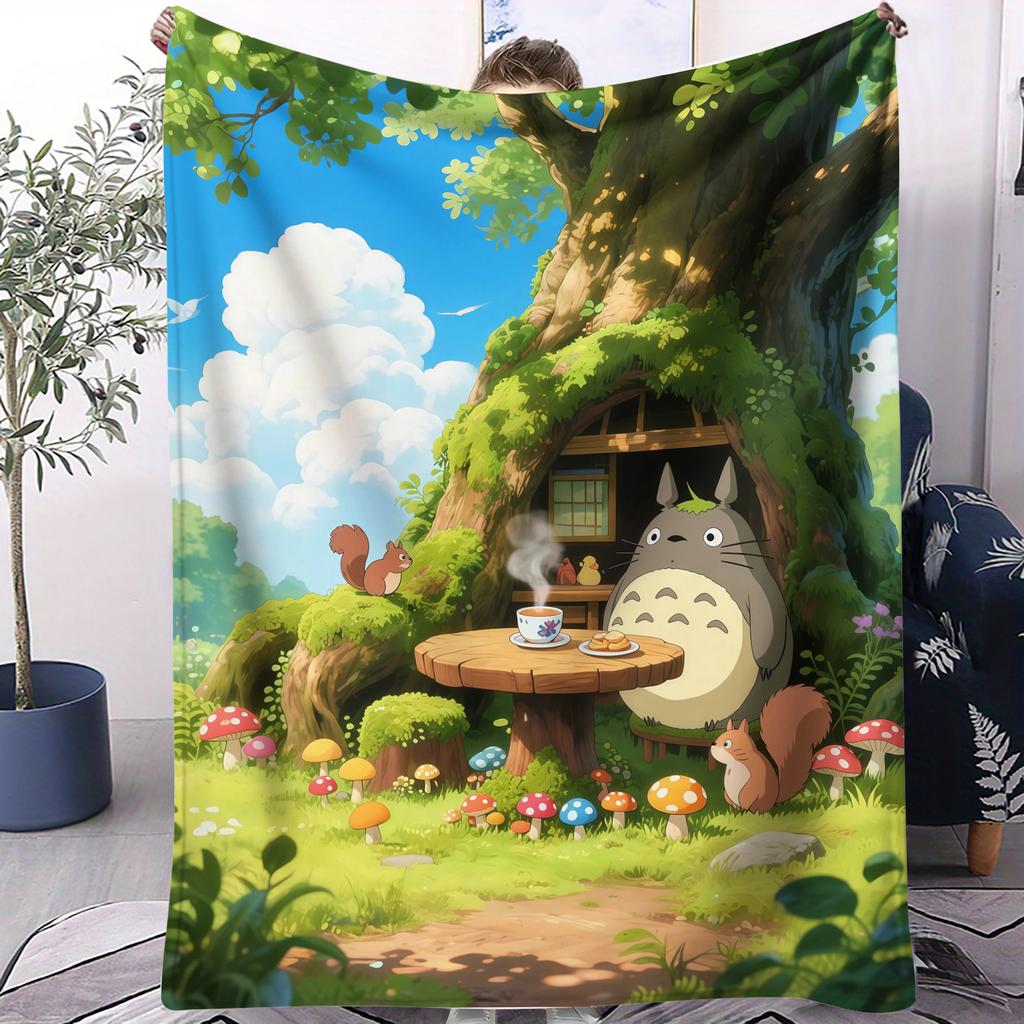 Hayao Miyazaki Classic Anime Blanket For Office Travel Comfort Leisure Camp Travel Multifunctional Universal Blanket Fan Gift